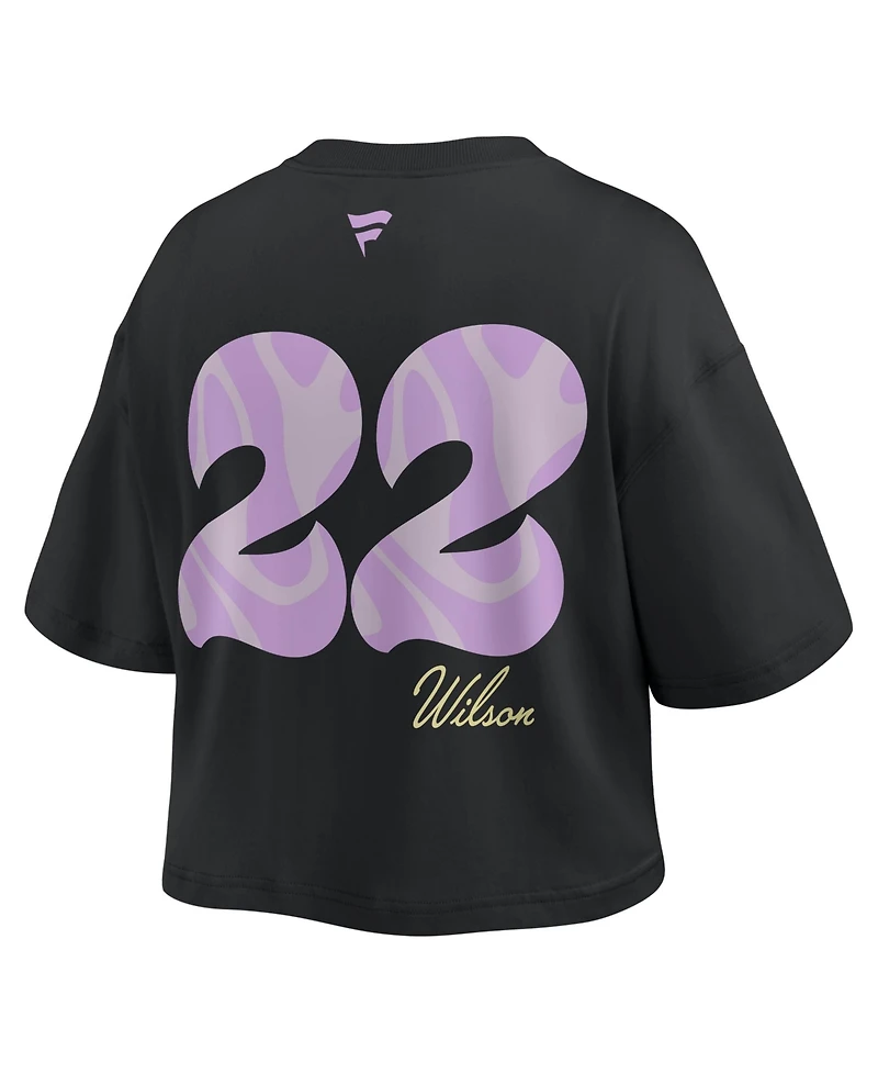 Fanatics Women's A'ja Wilson Black Las Vegas Aces Name Number Cropped Top