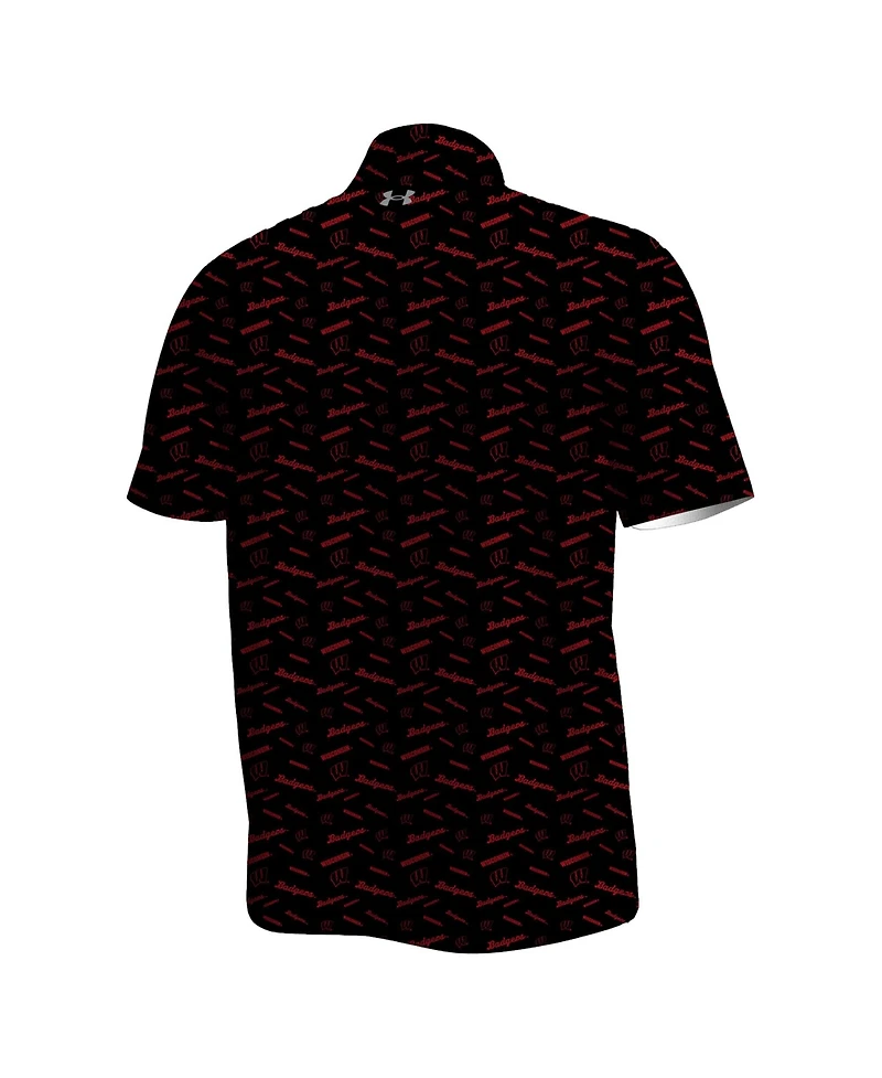 Under Armour Men's Wisconsin Badgers Gameday ArmourFuse Polo Shirt