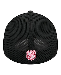 New Era Men's Black Jersey Devils Logo 39THIRTY Flex Hat