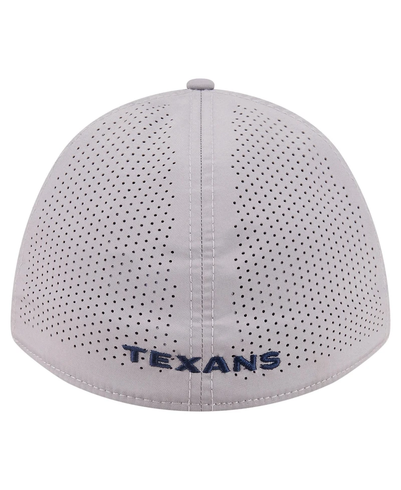 New Era Men's Gray Houston Texans 39THIRTY M-Crown Flex Fit Hat