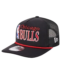 New Era Men's Black Chicago Bulls Team Logo Foam Front 19TWENTY A-Frame Trucker Adjustable Hat