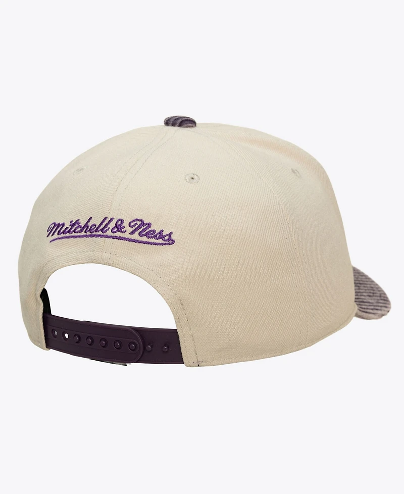 Mitchell & Ness Men's Cream/Purple Sacramento Kings Washed Corduroy Pro Crown Snapback Hat