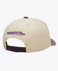 Mitchell & Ness Men's Cream/Purple Sacramento Kings Washed Corduroy Pro Crown Snapback Hat