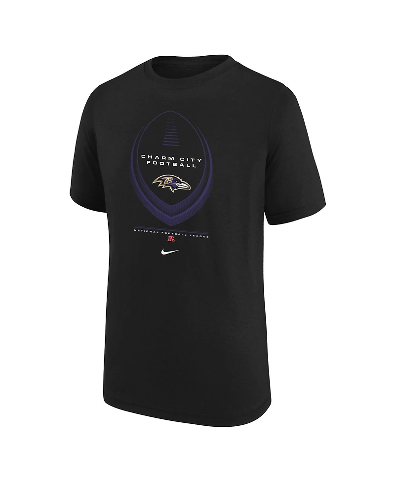Nike Big Boys and Girls Purple Baltimore Ravens Icon Legend Dri-fit T-Shirt