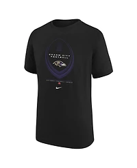 Nike Big Boys and Girls Purple Baltimore Ravens Icon Legend Dri-fit T-Shirt