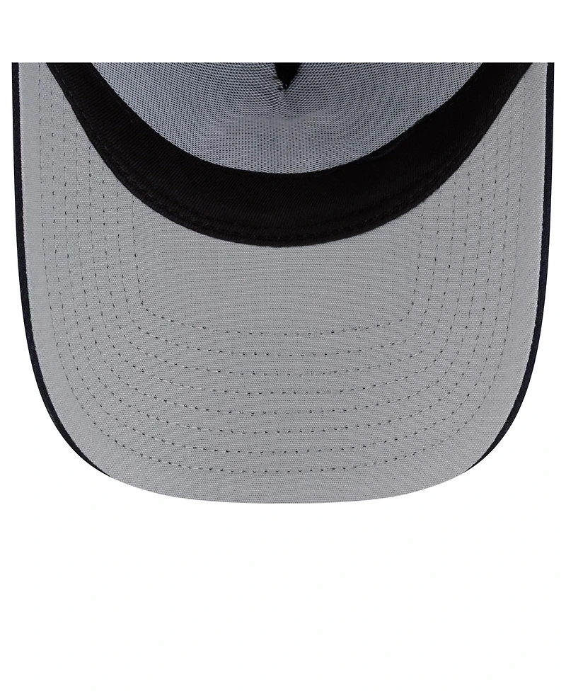 New Era Men's Navy Boston Red Sox Side Script 9FORTY A-Frame Trucker Adjustable Hat