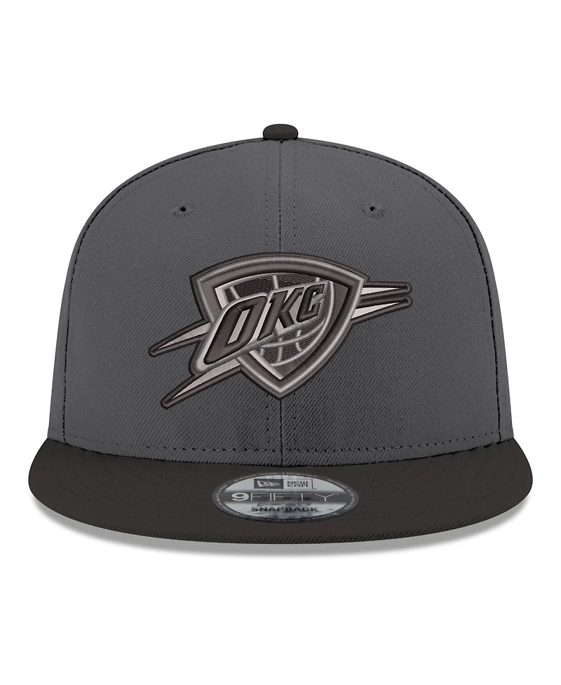 New Era Men's Gray/Black Oklahoma City Thunder Logo 2-Tone 9FIFTY Snapback Hat
