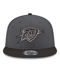 New Era Men's Gray/Black Oklahoma City Thunder Logo 2-Tone 9FIFTY Snapback Hat