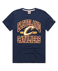 Homage Men's and Women's Navy Cleveland Cavaliers Stripes Tri-Blend T-Shirt