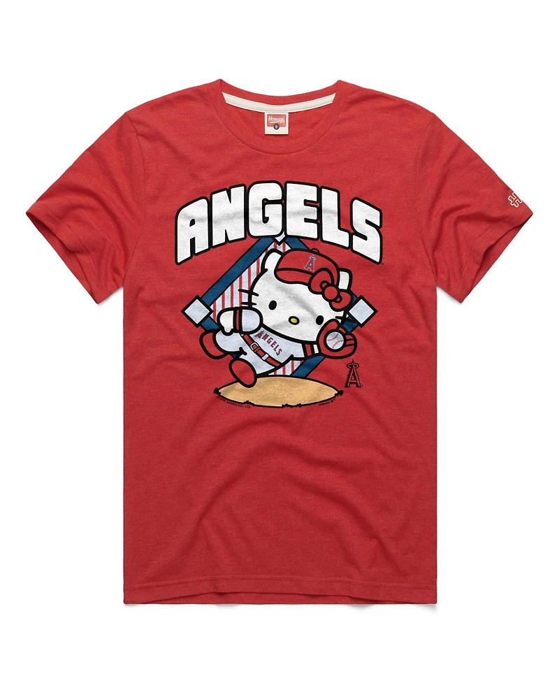 Homage Men's and Women's Red Los Angeles Angels Hello Kitty Tri-Blend T-Shirt