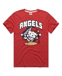Homage Men's and Women's Red Los Angeles Angels Hello Kitty Tri-Blend T-Shirt