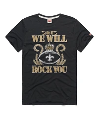 Homage Men's and Women's Charcoal New Orleans Saints 2026 Nfl Schedule Queen Tri-Blend T-Shirt