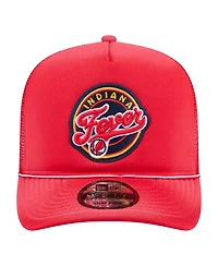 New Era Men's and Women's Red Indiana Fever Worn Foam Front 9FIFTY A-Frame Trucker Rope Snapback Hat