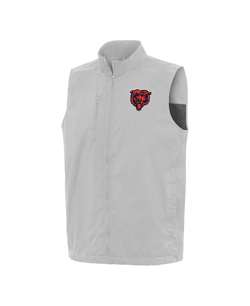 Antigua Men's Gray Chicago Bears Brisk Full-Zip Vest
