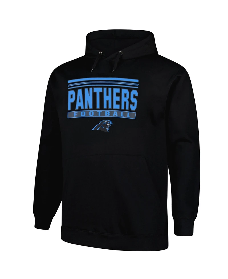 Fanatics Men's Black Carolina Panthers Big Tall Pop Pullover Hoodie