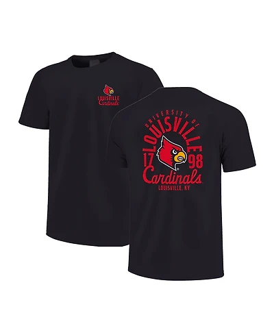 Image One Big Boys and Girls Black Louisville Cardinals Comfort Colors Mascot Overlay T-Shirt