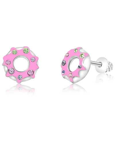 Chanteur Kids Donut Hypoallergenic Earrings for Girls with Surgical Titanium Screwbacks
