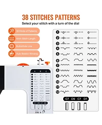 Sevorley Portable Sewing Machine for Beginners, 38 Stitches with Extension Table and Foot Pedal