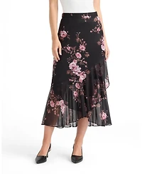 Ellen Tracy Women's Ruffle Hem Mesh Skirt