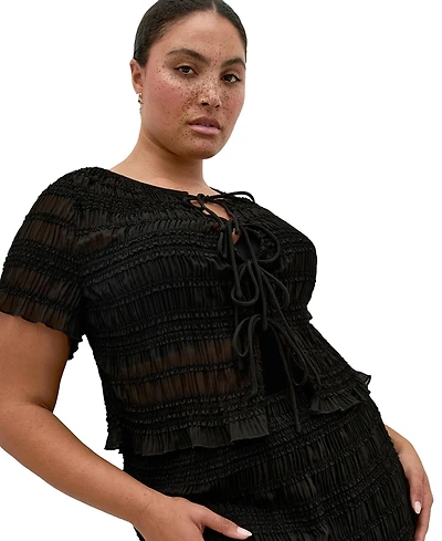 City Chic Women's Plus Emelia Shirred Top