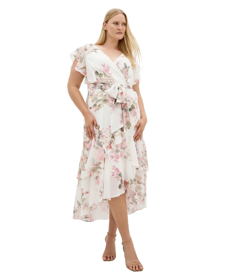 City Chic Women's Plus Demure Floral Maxi Dress