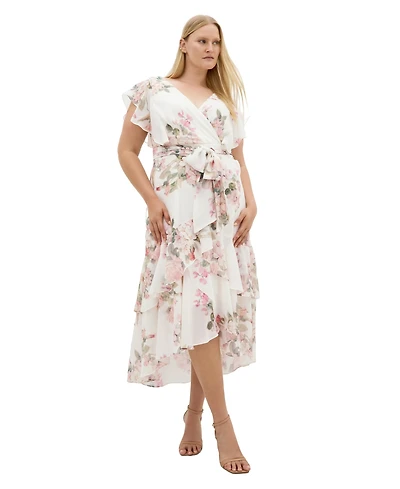 City Chic Women's Plus Demure Floral Maxi Dress