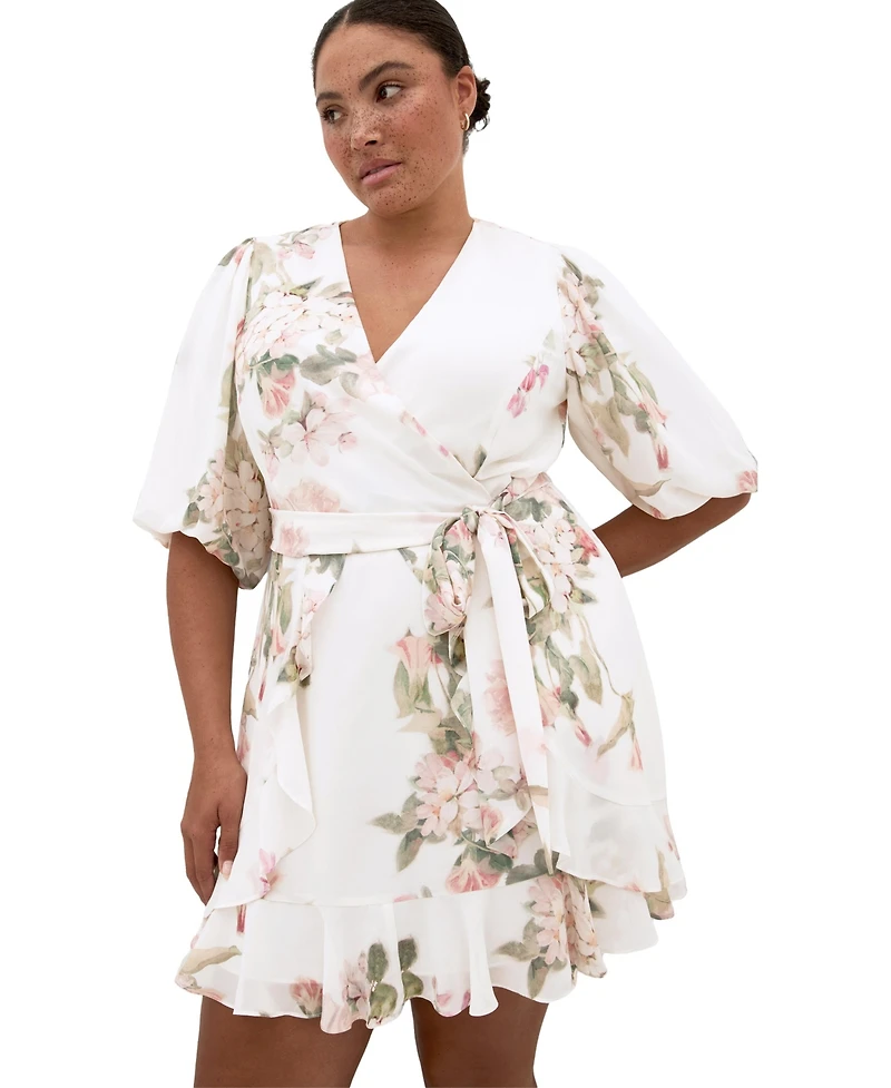 City Chic Women's Plus Koko Print Mini Dress