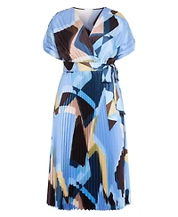 City Chic Women's Plus Hailey Geo Abstract Print Pleat Dress