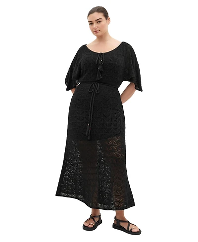 City Chic Women's Plus Cassie Crochet Knit Dress