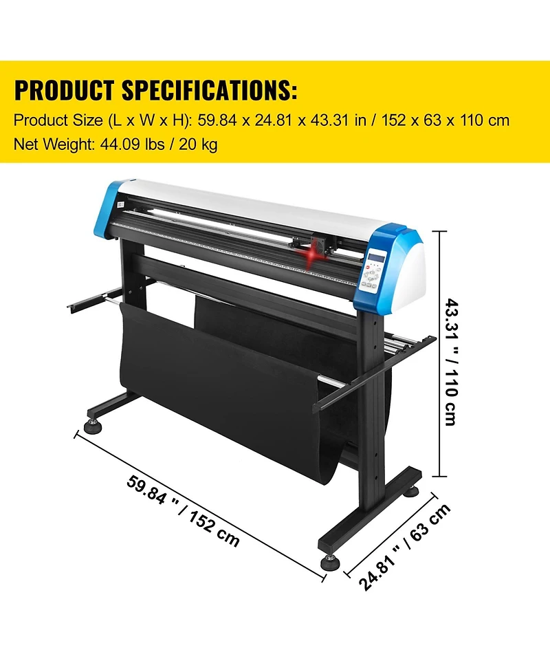 Sevorley Automatic Contour Vinyl Cutter Plotter with Floor Stand and Optical Eye