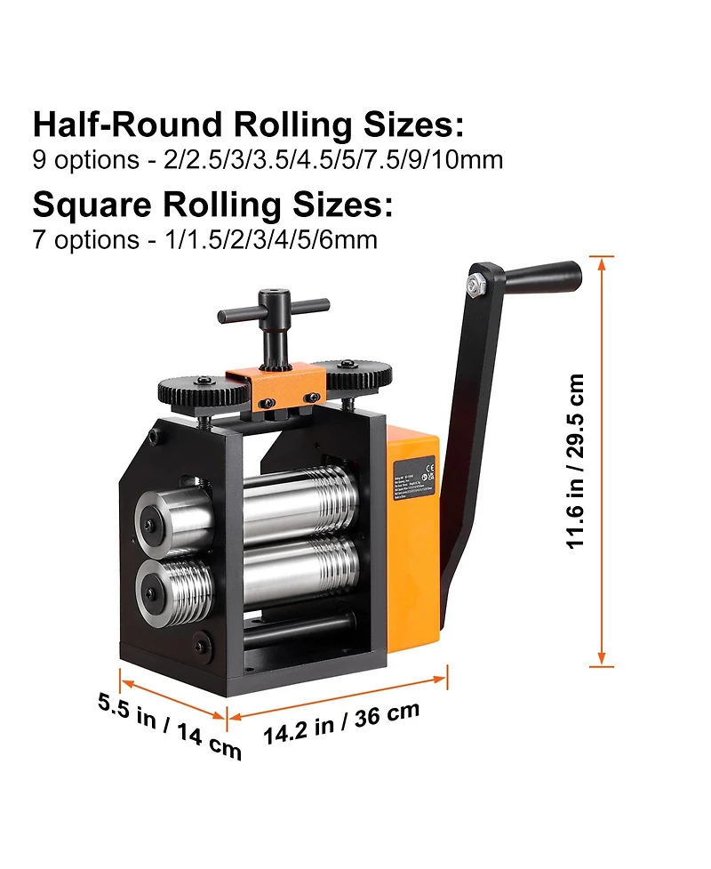 Sevorley Jewelry Rolling Mill, 3-in-1 Sheet and Wire Roller, 0.1-7mm Adjustable Thickness