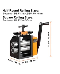 Sevorley Jewelry Rolling Mill, 3-in-1 Sheet and Wire Roller, 0.1-7mm Adjustable Thickness