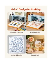 Sevorley Vinyl Cutting Machine, Button-Controlled Smart Cutter with 20,000 Plus Built-In Designs