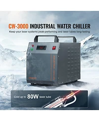 Sevorley Cw-3000 Industrial Water Chiller, 12L Tank, 80W Laser Cooling System