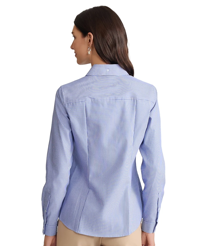 Jones New York Petite Easy Care Button-Up Long-Sleeve Blouse