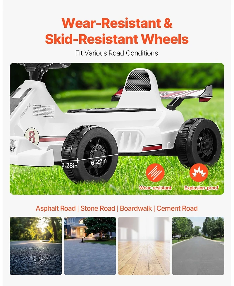 Sevorley Electric Pedal Ride-On Go Kart, 44 lb. Capacity, Ages 2+