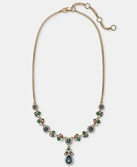 Givenchy Stone Pear-Shape Halo Lariat Necklace, 16" + 3" extender