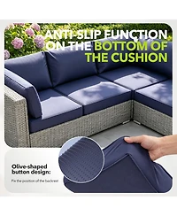 gaomon Patio Furniture Cushions Set 14-Piece,Replacement Outdoor for 6-Seat Sectional,Deep Seat Cushion Sofa