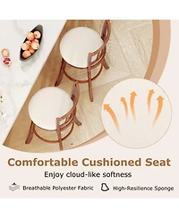 Sugift Swivel Bar Stools Set of 4 with Faux Leather Upholstered Seat