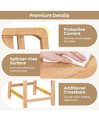 Sugift Rubber Wood Dining Chairs with Breathable Hollowed Backrest