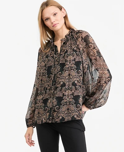 Kobi Halperin Women's Yale Sheer Chiffon Long-Sleeve Blouse