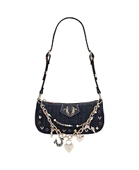 True Religion Chain and Studs Denim Shoulder Bag