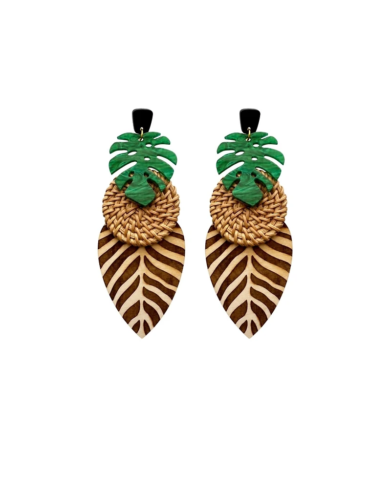 Swanky Designs Zoe Palm Stud Statement Earrings
