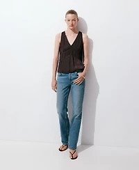 Mango Women's Ruched V-Neck Top