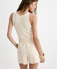 Mango Women's Sleeveless Knit Romper