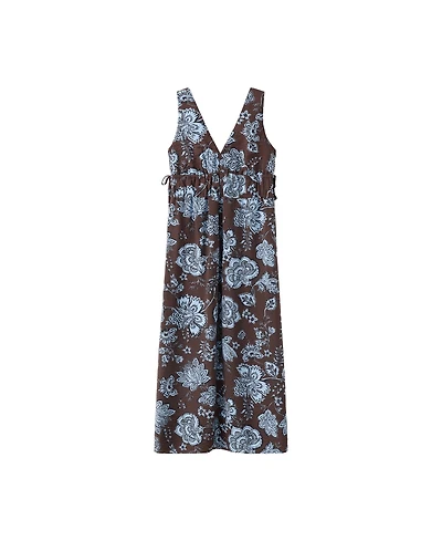 Mango Women's Floral Midi V-Neck Dress