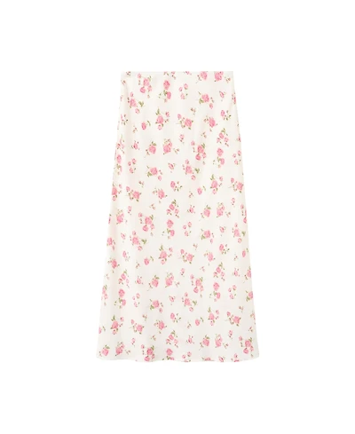 Mango Women's Floral-Print A-Line Maxi Skirt