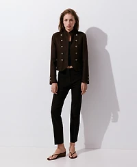 Mango Women's Mid-Rise Straight-Cut Crop Pants