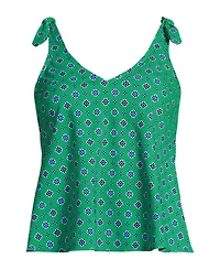 Lands' End Women's D-Cup Tie Shoulder Flutter Tankini Top