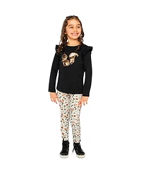 Deux par Big Girls Cotton Leggings with Squirrel Print